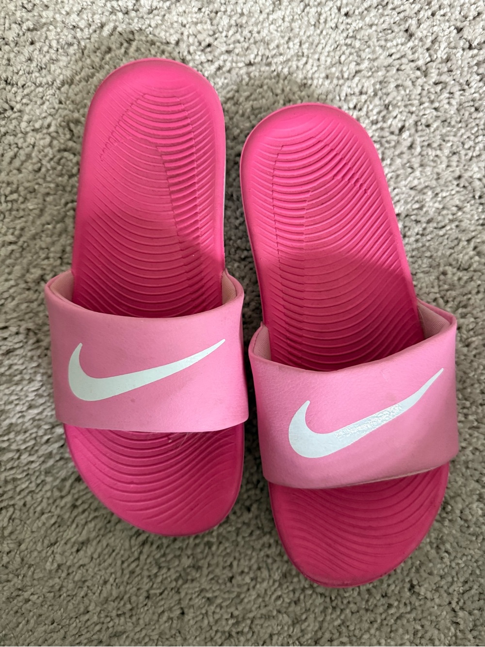 Nike Pink Women's Slide Sandals with White Swoosh